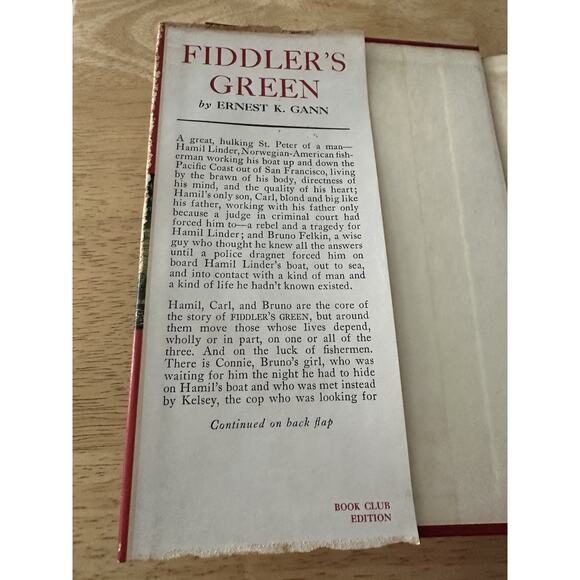 Fiddler's Green by Ernest K Gann HC/BC/DJ/1st Edition 1950 Book Novel Adventure - Picture 2 of 15